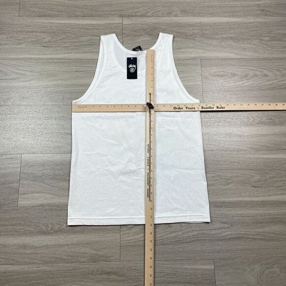 Stussy Tank Top Mens Small White Rasta Beach Surf Hype Striped - Picture 6 of 9